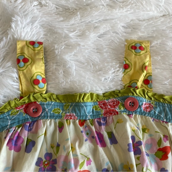 Matilda Jane | Apron shirt with flower designs sz 8 - Picture 4 of 12